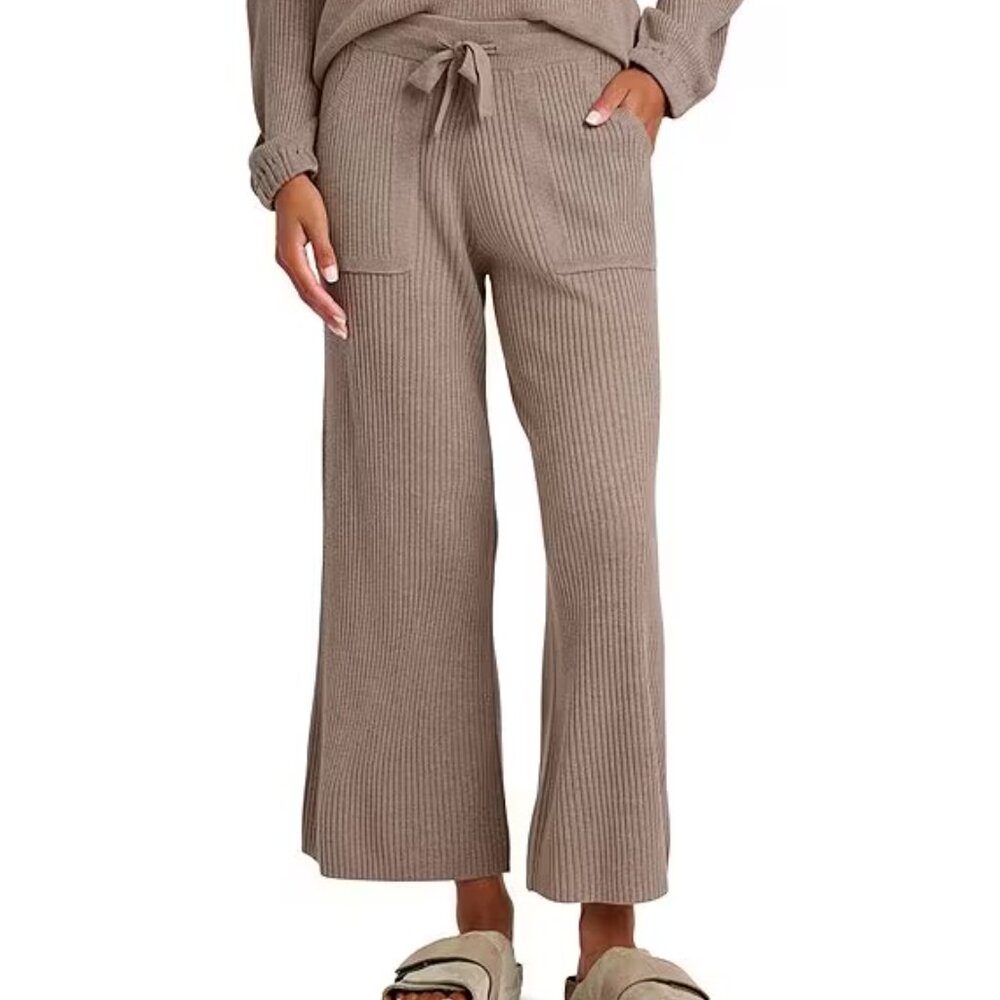 Splendid Georgie Cashblend Rib Pant - Tawny Heather - women's size S